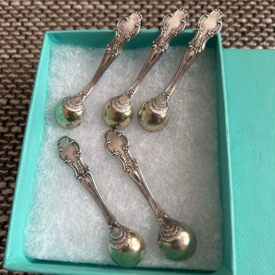Tiffany & Co. アンティーク　純銀製　ソルトスプーン 5本セット
