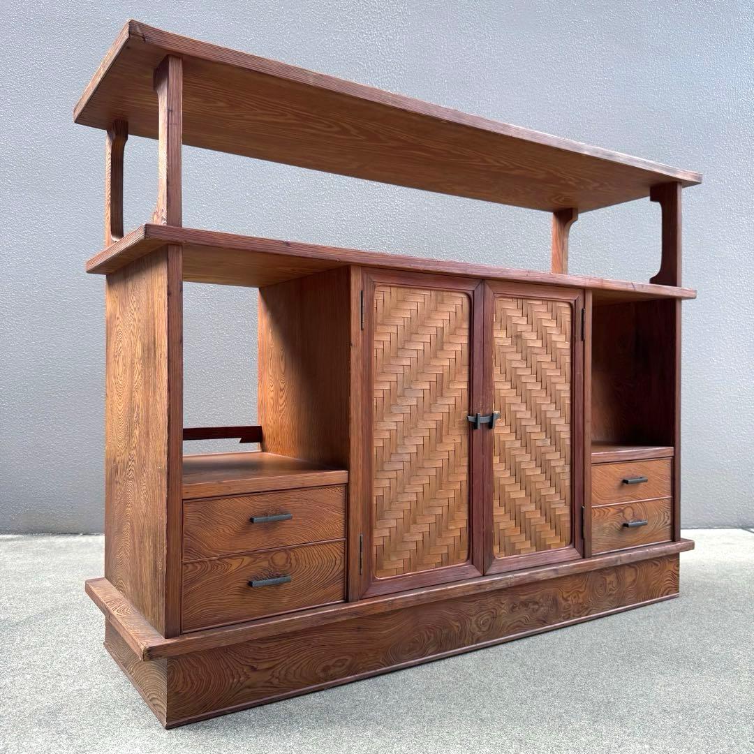 昭和レトロ アンティーク 屋久杉 サイドボード キャビネット 戸棚 民芸家具