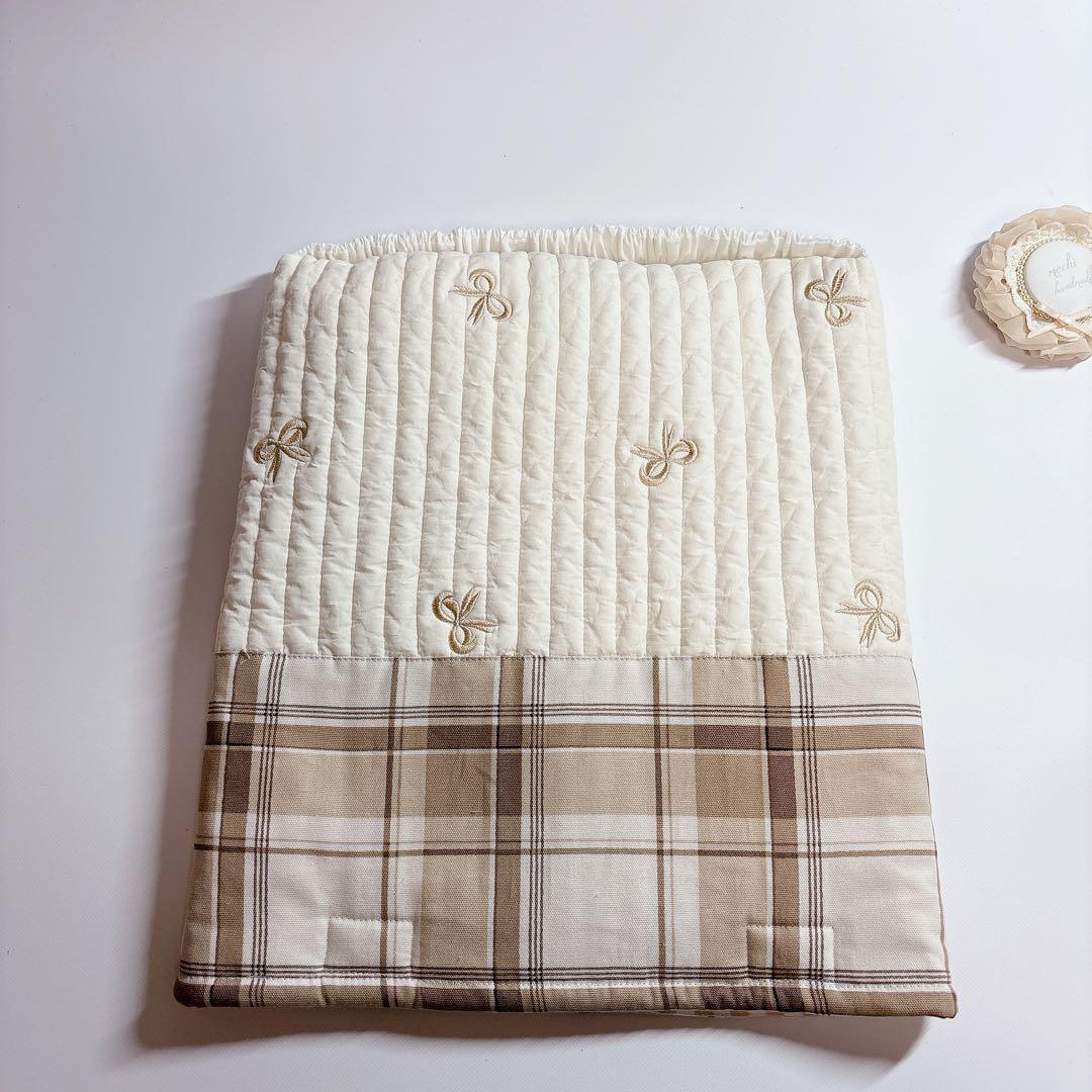 ®️様　レッスンバッグ　上履き袋　体操着袋　ヌビ　キルト　ハート　防災頭巾カバー