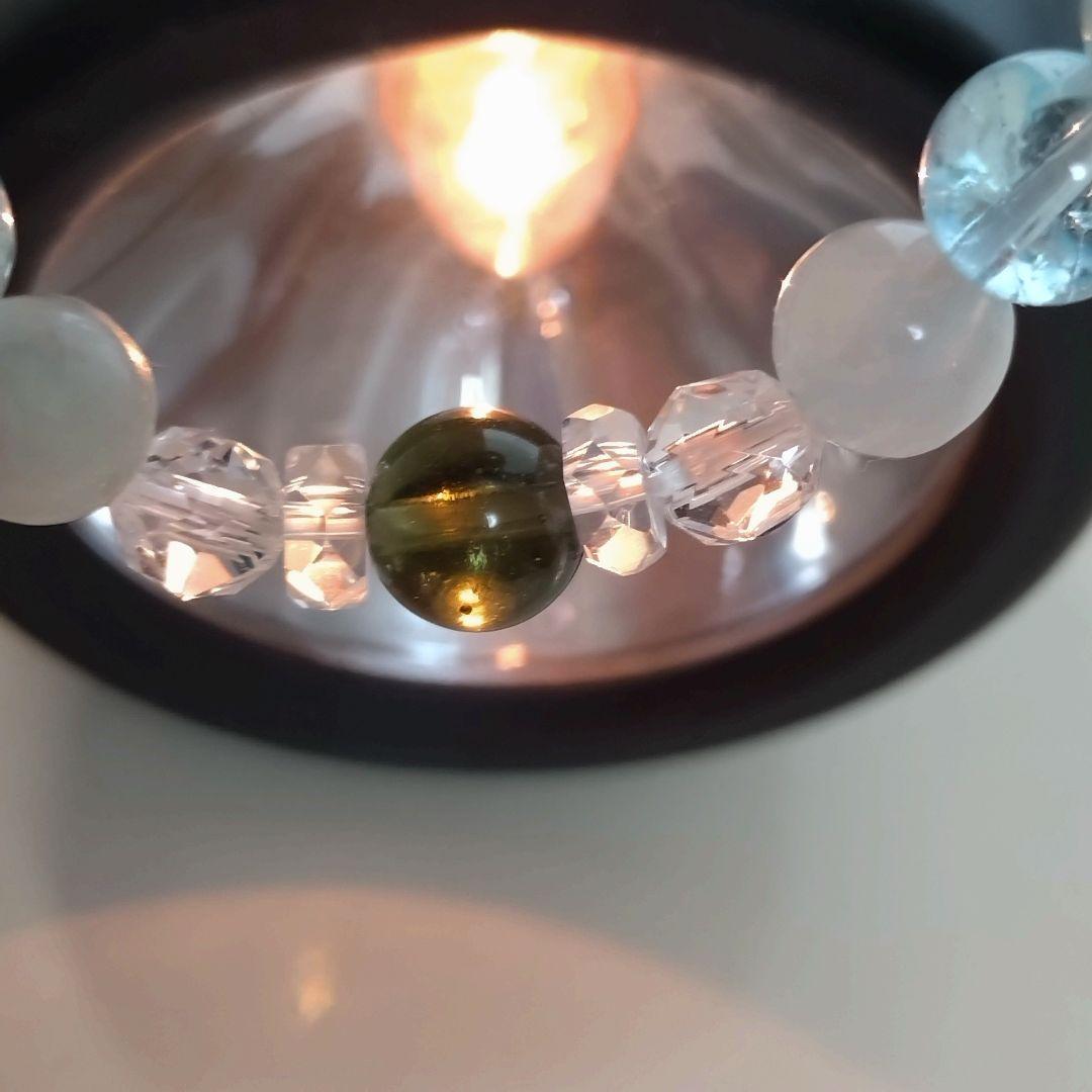 モルダバイト　エンジェルフローライト　ブレスレット　天然石　パワーストーン