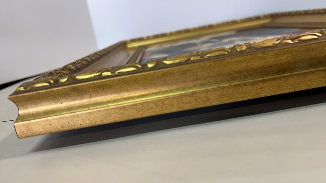 「子犬を抱く少女」ルノワール　額縁つき立体複製名画