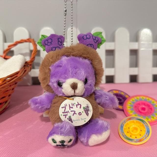 全９種類セット●カラフルなクマたちがフルーツの国　ボールチェーンストラップ15㎝