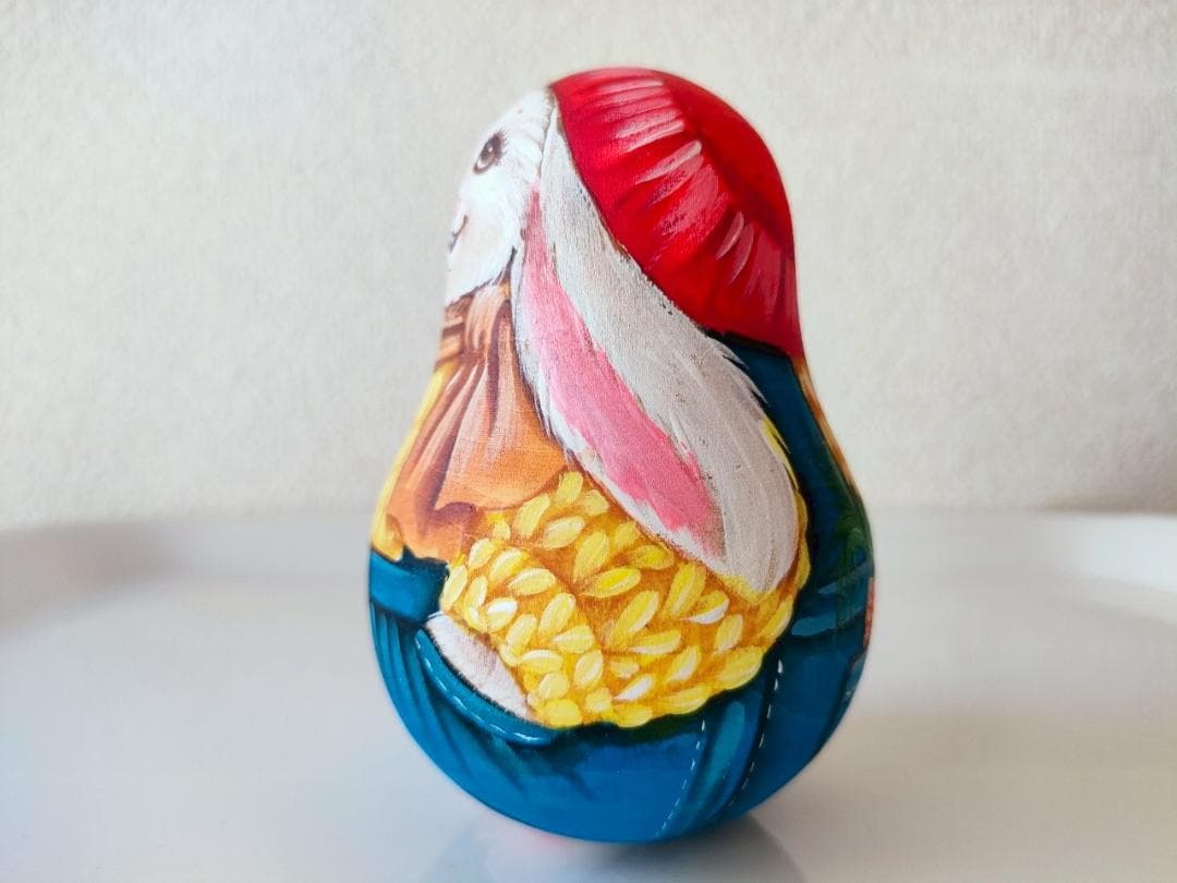 【KV008】10cm級 おきあがりこぼし カバノヴァ　うさぎ