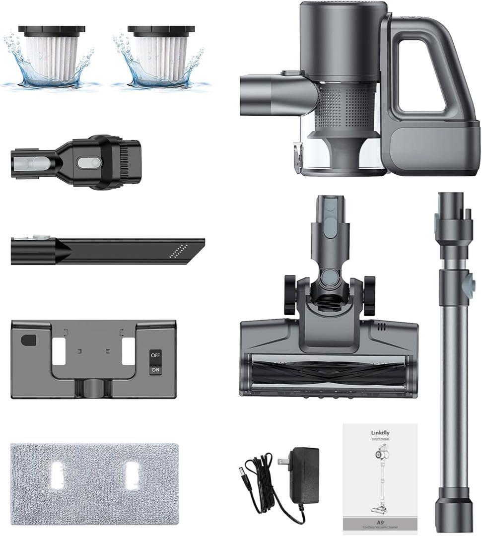 掃除機 コードレス 自立式 伸縮型 スティック ハンディクリーナー サイクロン