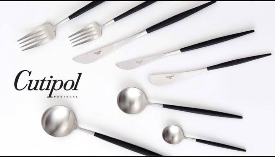 【値下げ】クチポールGOA ブラック　デザートスプーン　デザートフォーク