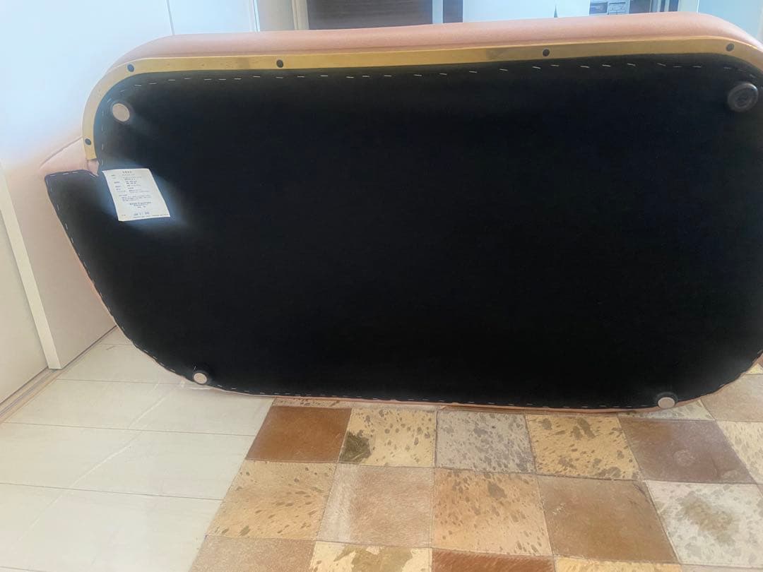 Francfrancピンク 合成皮革 2人掛けソファ