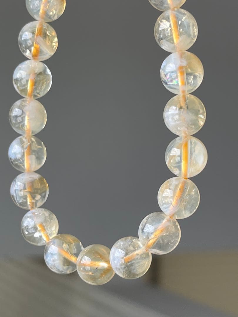 天然石ブレスレット☆品質よし！エンジェルラダーシトリン☆心の安定＆金運