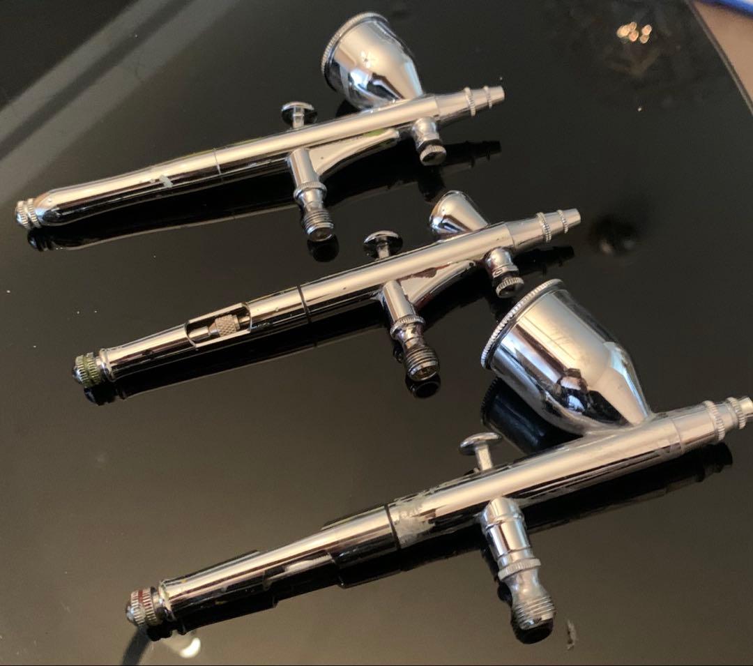 GW限定＊20%OFF エアブラシ3本・コンプレッサーセット スプレーアート機器