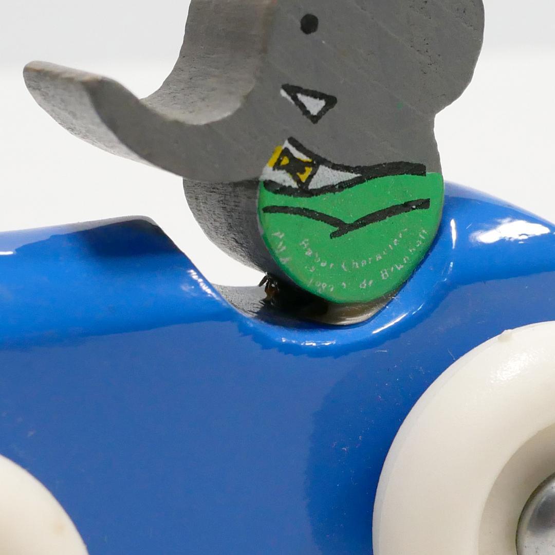 「ぞうのババール」木製ミニカー（vilac社）フランス製　アンティークトイ